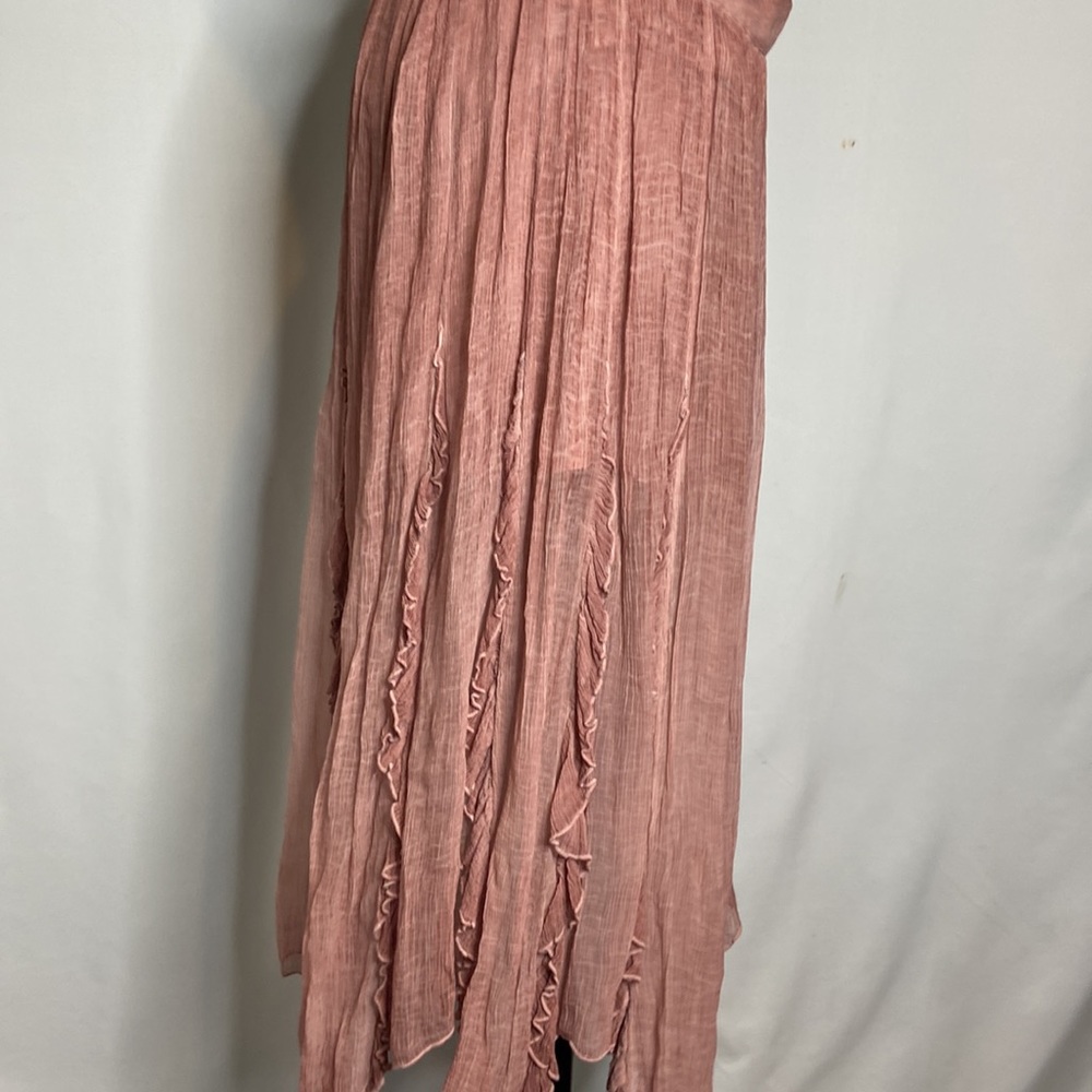 Free People Dusty Rose Crinkled Midi Skirt - Picture 6 of 8